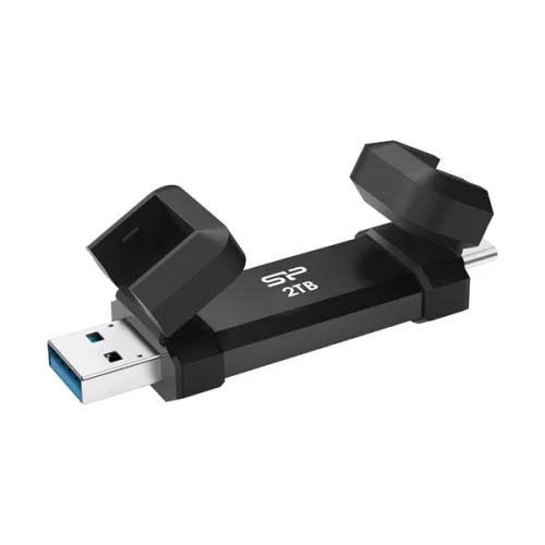 Silicon Power Pendrive - 500GB USB3.2(Gen2) Type-A és Type-C csatlakozás, DS72 Fekete