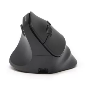   Bluestork Vezeték nélküli Egér - M-WL-ERGO-LUMI-L (Ergonomic, Rechargeable, Balkezes, 2400 DPI, 6 gomb, optikai, fekete)