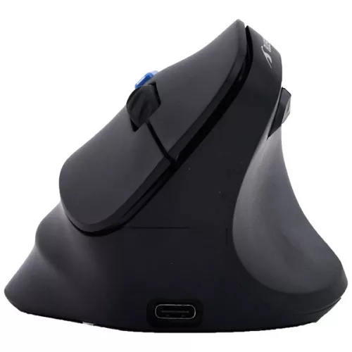 Bluestork Vezeték nélküli Egér - M-WL-ERGO-LUMI-TH (Ergonomic, Rechargeable, 2,4GHZ+Bluetooth, 4800 DPI, 6 gomb, fekete)