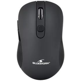   Bluestork Vezeték nélküli Egér - M-WL-OFF60-BLACK (1600 DPI, 6 gomb, optikai, fekete)