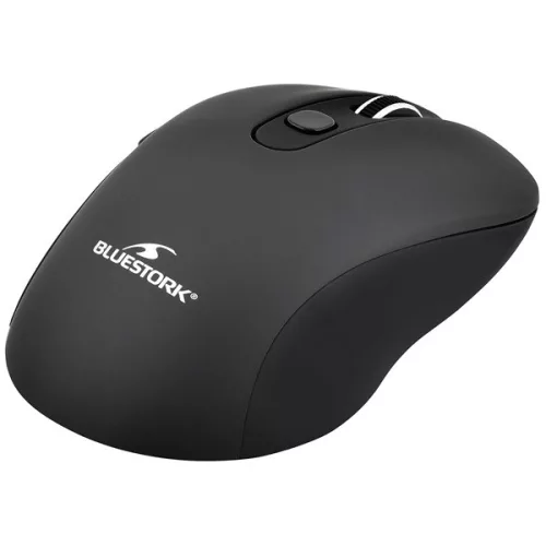 Bluestork Vezeték nélküli Egér - M-WL-OFF60-BLACK (1600 DPI, 6 gomb, optikai, fekete)