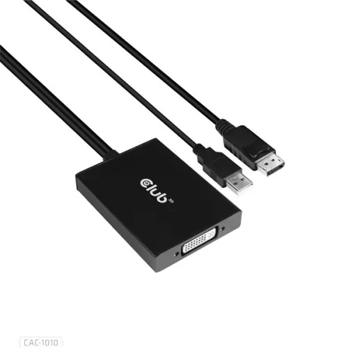 Club 3D Átalakító - CAC-1010 (DisplayPort to 2xDVI-A HDCP ON, 4K30Hz, 2560x1600@60Hz, 60cm)