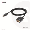 Club 3D Kábel - CAC-1012 (DisplayPort to VGA, 2m, 28AWG, Full HD 1080p, Aranyozott csatlakozók)