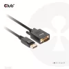 Club 3D Kábel - CAC-1012 (DisplayPort to VGA, 2m, 28AWG, Full HD 1080p, Aranyozott csatlakozók)
