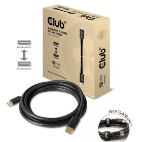   Club 3D Kábel - CAC-1069B (DisplayPort 1.4 HBR3, 8K@60Hz, 4m, 24AWG, fekete, VESA tanúsított, M/M)