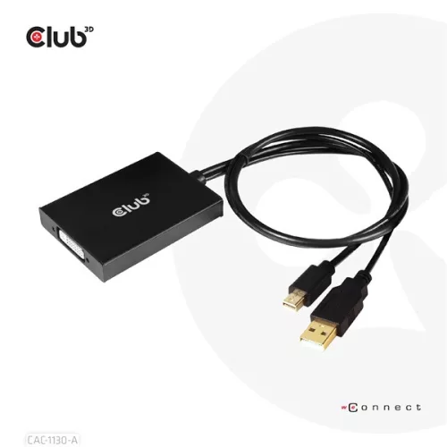 Club 3D Átalakító - CAC-1130-A (Mini DisplayPort to Dual Link DVI, HDCP OFF, Apple)