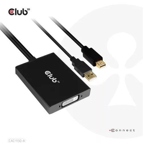 Club 3D Átalakító - CAC-1130-A (Mini DisplayPort to Dual Link DVI, HDCP OFF, Apple)