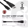Club 3D Kábel - CAC-1351 (Micro HDMI to HDMI 2.0, 4K60Hz, 1m, Bi-Directional)