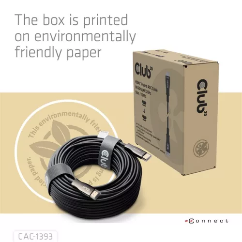 Club 3D Kábel - CAC-1393 (HDMI 2.1 Ultra High Speed, Hybrid AOC, 4K120Hz, 8K60Hz, 48Gbps, M/M, 50m)