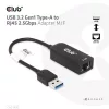 Club 3D Átalakító - CAC-1420 (3.2 USB-A to RJ45, 2.5Gb, M/F)