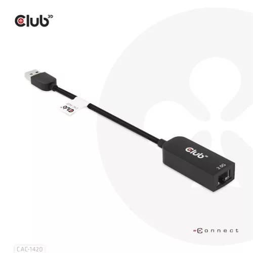 Club 3D Átalakító - CAC-1420 (3.2 USB-A to RJ45, 2.5Gb, M/F)