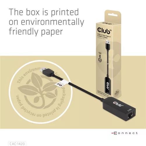 Club 3D Átalakító - CAC-1420 (3.2 USB-A to RJ45, 2.5Gb, M/F)