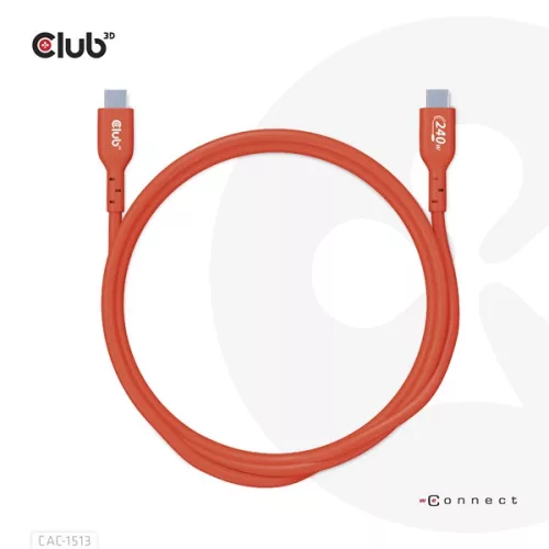 Club 3D Kábel - CAC-1513 (USB2 USB-C Bidirektional, 480Mb/s, PD 240W, USB-IF Certified, M/M, 3m)