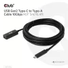 Club 3D Kábel - CAC-1536 (USB-C Gen 2 to USB-A, 10Gbps, M/F, 5m)