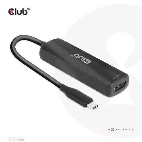 Club 3D Átalakító - CAC-1588 (USB-C Gen 2 to HDMI 4K120Hz, HDR10, DSC 1.2, USB-C 100W PD3.0, aktív)