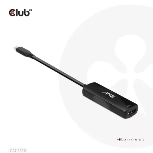 Club 3D Átalakító - CAC-1588 (USB-C Gen 2 to HDMI 4K120Hz, HDR10, DSC 1.2, USB-C 100W PD3.0, aktív)