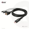 Club 3D Kábel - CAC-1712 (HDMI to VGA, M/M, 2m, 28AWG, 1080p, 3.5mm jack, Micro USB táplálás)