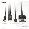 Club 3D Kábel - CAC-1712 (HDMI to VGA, M/M, 2m, 28AWG, 1080p, 3.5mm jack, Micro USB táplálás)