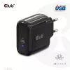 Club 3D Hálózati Adapter - CAC-1905EU (65W GAN, USB-C, PD 3.0, túltöltés védelem, kicsi méret)
