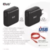Club 3D Hálózati Adapter - CAC-1908EU (100W GAN, USB-IF, egyportos USB-C, PD 3.0 támogatás)