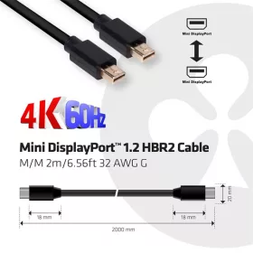   Club 3D Kábel - CAC-2161 (Mini DisplayPort 1.2 M/M, 4K60Hz, HBR2, 2m)
