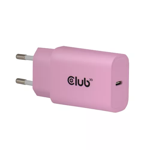 Club 3D Hálózati Adapter - CAC-3021 (2db/csomag, 30W USB-C, PD3.0, túltöltés védelem, kicsi méret, pink)