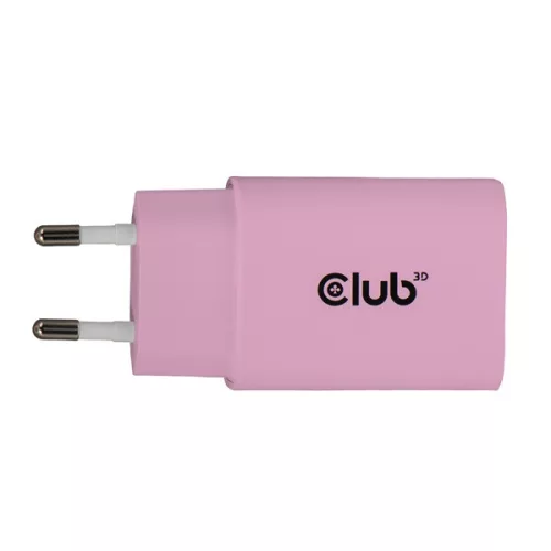 Club 3D Hálózati Adapter - CAC-3021 (2db/csomag, 30W USB-C, PD3.0, túltöltés védelem, kicsi méret, pink)
