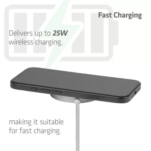 Club 3D Vezeték nélküli töltő - CAC-3026 (Qi2 25W Wireless, 1m, fehér)