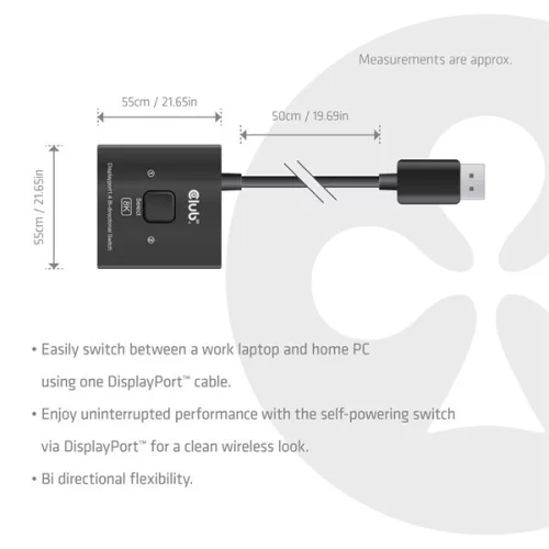 Club 3D Switch - CSV-1009 (DisplayPort 1.4 to 2x DisplayPort, 8K60Hz)