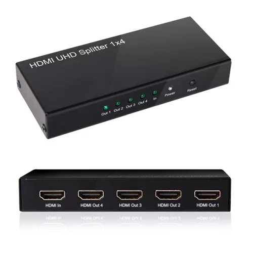 Club 3D Splitter - CSV-1380 (HDMI 2.0, 4K@60Hz UHD, 4 port, 3D támogatás, HDCP 1.4/2.2)