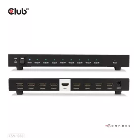   Club 3D Splitter - CSV-1383 (1 to 8 HDMI, 4K60Hz, HDR, Full 3D, 6Gbps, 12-bit Deep Color)