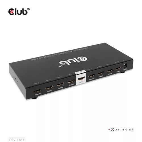 Club 3D Splitter - CSV-1383 (1 to 8 HDMI, 4K60Hz, HDR, Full 3D, 6Gbps, 12-bit Deep Color)