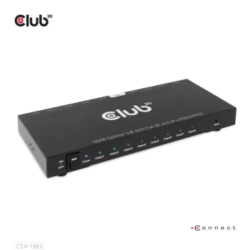 Club 3D Splitter - CSV-1383 (1 to 8 HDMI, 4K60Hz, HDR, Full 3D, 6Gbps, 12-bit Deep Color)