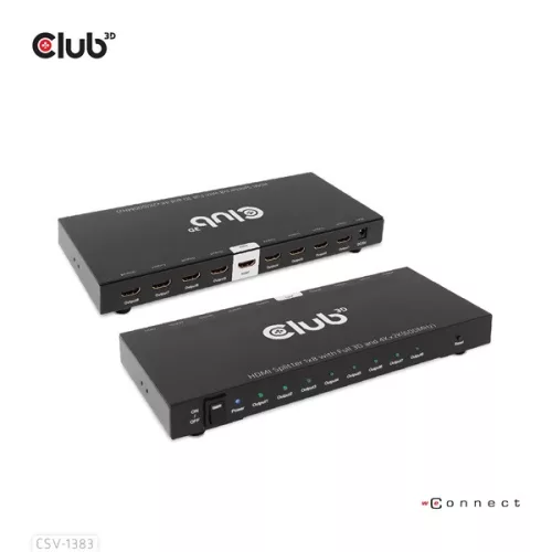 Club 3D Splitter - CSV-1383 (1 to 8 HDMI, 4K60Hz, HDR, Full 3D, 6Gbps, 12-bit Deep Color)