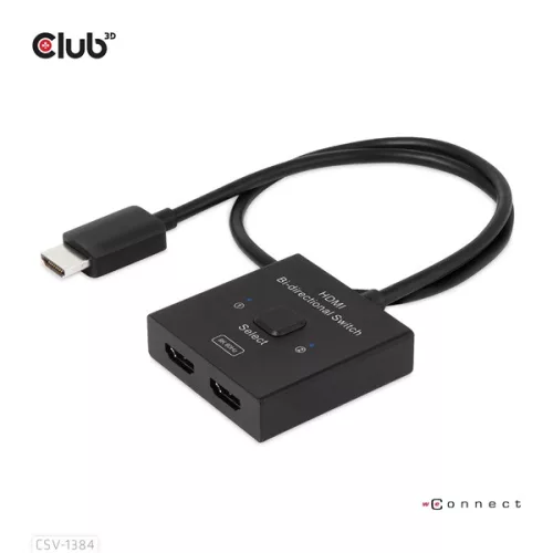 Club 3D Switch - CSV-1384 (HDMI 2-az-1-ben, Kétirányú, 8K60Hz/4K120Hz, HDR, HDMI 2.1)