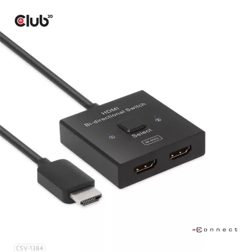 Club 3D Switch - CSV-1384 (HDMI 2-az-1-ben, Kétirányú, 8K60Hz/4K120Hz, HDR, HDMI 2.1)