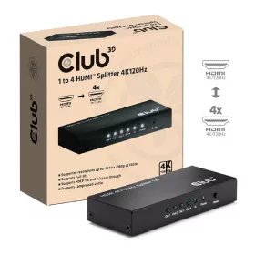  Club 3D Splitter - CSV-1385 (1 to 4 HDMI, 4K120Hz, 3D, HDCP 1.4/2.2, Audio, 6Gbps)