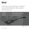 Club 3D Video Splitter - CSV-1475 (4K60HZ, 3.2 USB-C (USB-A Adapterrel) to 2xHDMI, Displaylink)