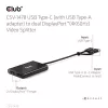 Club 3D Video Splitter - CSV-1478 (4K60HZ, 3.2 USB-C (USB-A adapterrel) to 2xDisplayPort)
