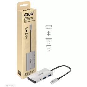   Club 3D USB Hub - CSV-1543 (USB-C Gen 2 to USB-C (data), USB-C (data+charge), USB-A (data), USB-A (data+charge)