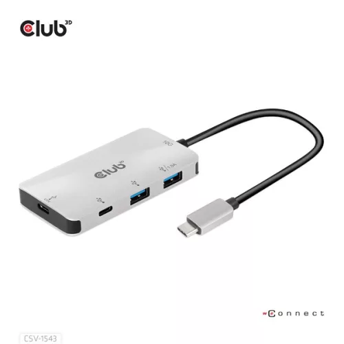 Club 3D USB Hub - CSV-1543 (USB-C Gen 2 to USB-C (data), USB-C (data+charge), USB-A (data), USB-A (data+charge)