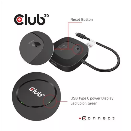 Club 3D MST Hub - CSV-1550 (3.2 USB-C Gen 1 to 3xDisplayport, Alternate Mode, 4K60Hz, HDR)