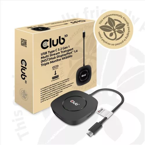 Club 3D MST Hub - CSV-1550 (3.2 USB-C Gen 1 to 3xDisplayport, Alternate Mode, 4K60Hz, HDR)