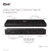 Club 3D Notebook Dokkoló - CSV-1562 (60W, 3.2 USB-C to 3xHDMI, 2x DP, 6x 3.2 USB-A, RJ45. 3,5 Jack)