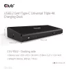 Club 3D Notebook Dokkoló - CSV-1562 (60W, 3.2 USB-C to 3xHDMI, 2x DP, 6x 3.2 USB-A, RJ45. 3,5 Jack)