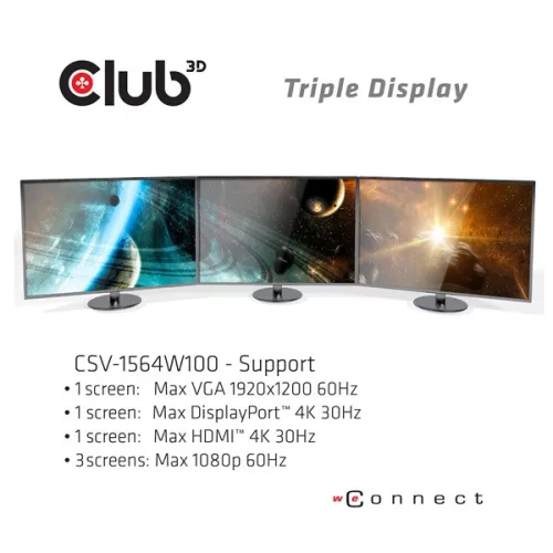 Club 3D Notebook Dokkoló - CSV-1564W100 (100W, 3.2 USB-C to 3xUSB-A 3.2, 5x USB-A,HDMI, PD, VGA, RJ45, SD, Micro SD, 3,5