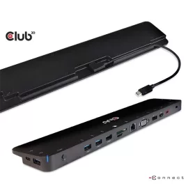   Club 3D Notebook Dokkoló - CSV-1565 (100W, USB-C to 5xUSB-A Gen 1, 2x USB-A 2.0, HDMI, DP,VGA, RJ45, Micro SD, 3,5 Jack)