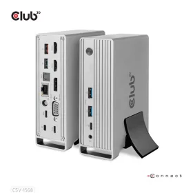   Club 3D Notebook Dokkoló - CSV-1568 (120W, Gen 2 USB-C to 4x USB-A, USB-C Gen 2, 2xHDMI, DP, VGA, RJ45, DC)