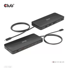   Club 3D Notebook Dokkoló - CSV-1581 (140W, Thunderbolt 4 to 3xThunderbolt 4, 3xUSB-A, SD, TF, RJ45, 3,5 Jack, DC)
