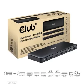   Club 3D Notebook Dokkoló - CSV-1582 (140W, Thunderbolt 4, DP, 2xHDMI, USB-C, 4xUSB-A, SD, TF, RJ45, 3,5 Jack, DC)